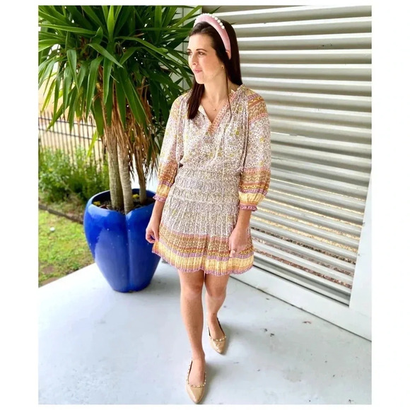 Current Air Los Angeles Ruched Long Sleeve Dress Size Medium - Picture 1 of 6